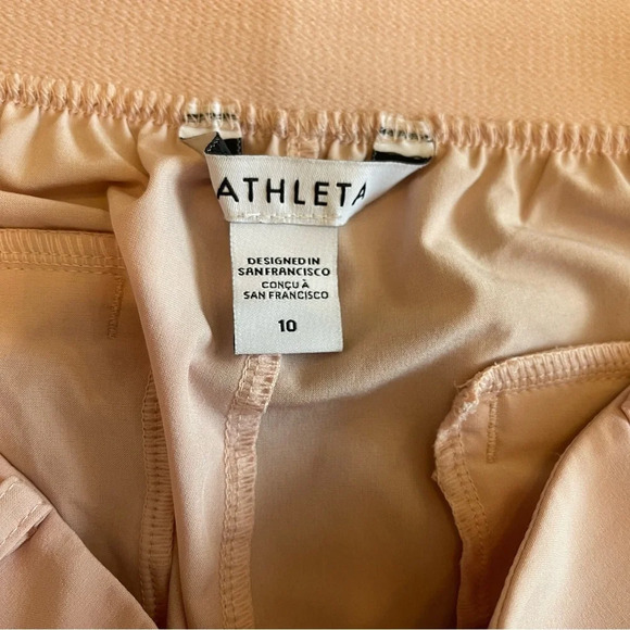 Athleta Vienna Cargo Light Pink Athleisure Elastic Waist Pants Sz 10 - Picture 7 of 10